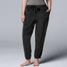 Plus Size Simply Vera Vera Wang Midnight Moon Jogger Pant, Women's, Size: 1xl, Black