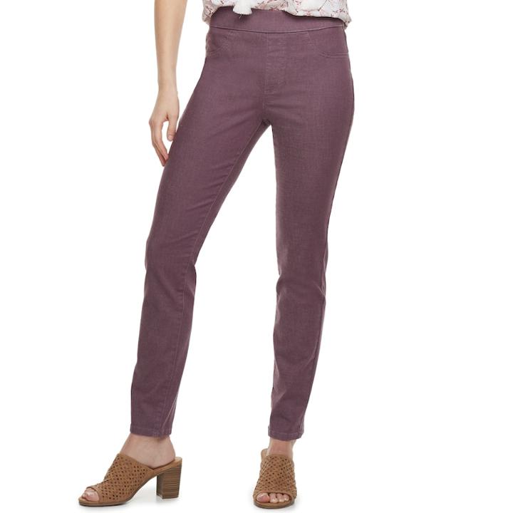 Women's Sonoma Goods For Life&trade; Pull-on Skinny Jeans, Size: 8, Purple