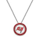 Tampa Bay Buccaneers Team Logo Crystal Pendant Necklace - Made With Swarovski Crystals, Women's, Size: 18, Red