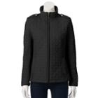 Weathercast, Women's Quilted Jacket, Size: Medium, Black