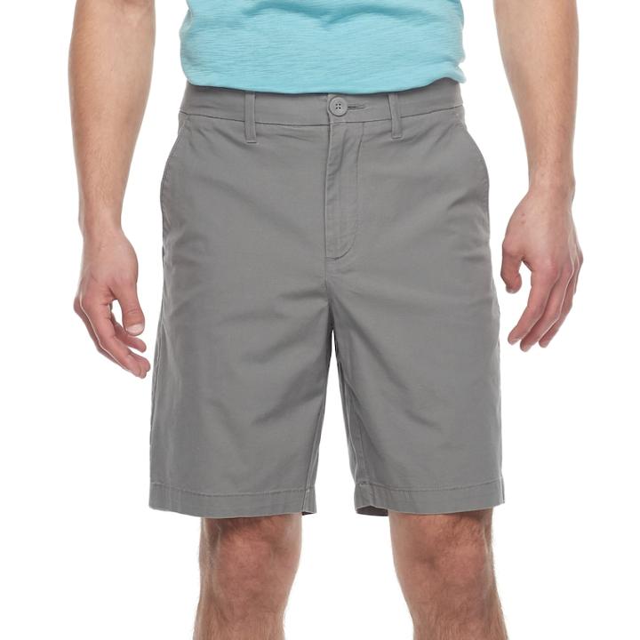 Men's Apt. 9&reg; Premier Flex Regular-fit Stretch Flat-front Shorts, Size: 36, Dark Grey