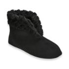 Women's Dearfoams Quilted Cuff Velour Slippers, Size: Xl, Black