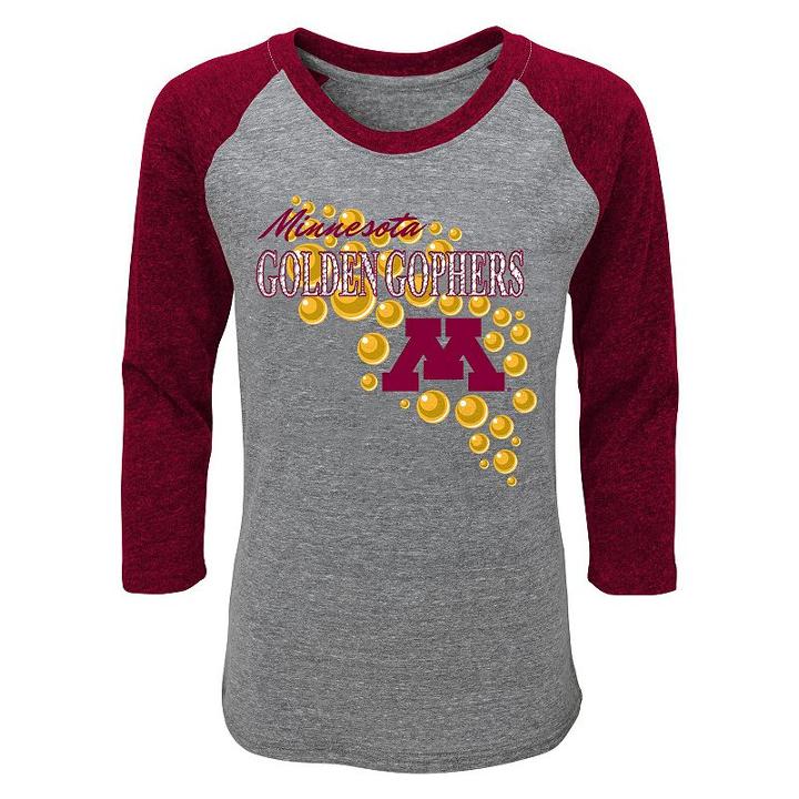 Girls 7-16 Minnesota Golden Gophers Raglan Tee, Size: L(14), Multicolor