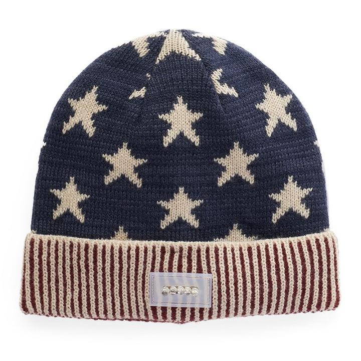 Unisex Muk Luks Led Rolled Cuff Beanie, Blue