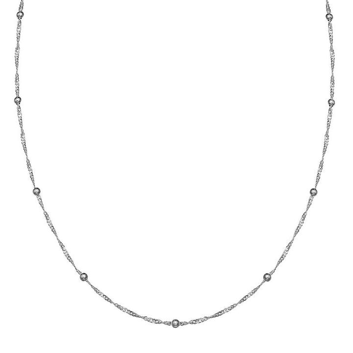 Primrose Sterling Silver Bead Station Chain Necklace - 18 In, Women's, Size: 18, Grey