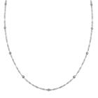 Primrose Sterling Silver Bead Station Chain Necklace - 18 In, Women's, Size: 18, Grey
