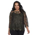 Plus Size Apt. 9&reg; Floral Lace Top, Women's, Size: 2xl, Green