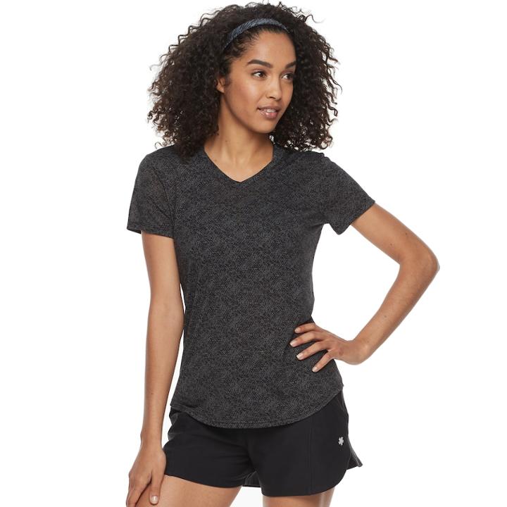 Women's Tek Gear&reg; Short Sleeve Tee, Size: L Tall, Black