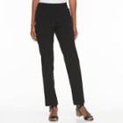 Women's Croft & Barrow&reg; Polished Pintuck Pull-on Pants, Size: 18 Short, Black