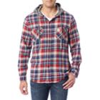 Men's Unionbay Switchback Flannel Hooded Button-down Shirt, Size: Medium, Light Red