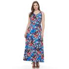Plus Size Suite 7 V-neck Ruched Waist Maxi, Women's, Size: 16 W, Ovrfl Oth
