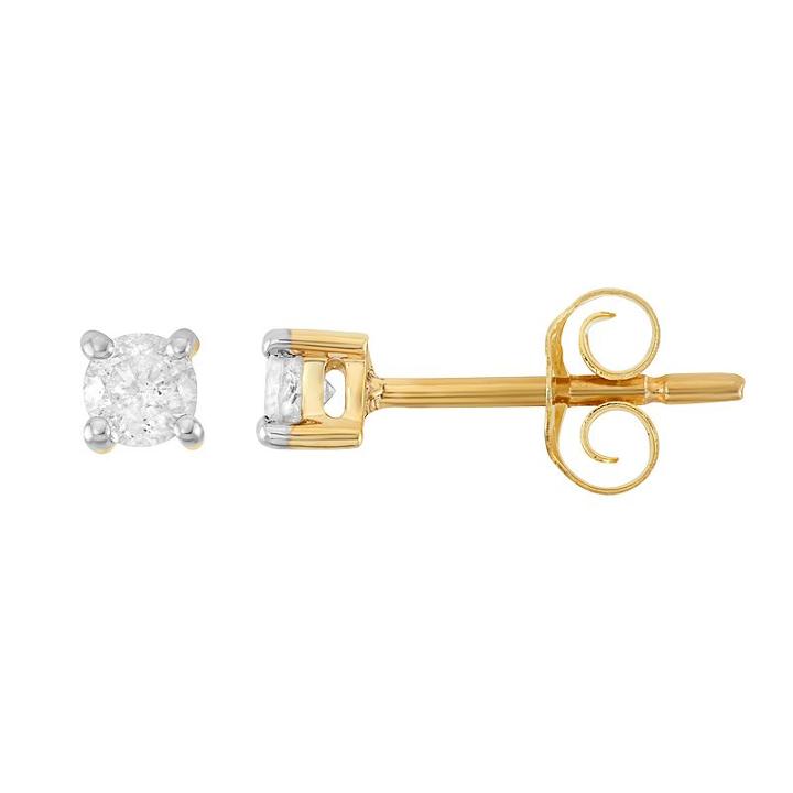Sterling Silver 1/4 Carat T.w. Diamond Stud Earrings, Women's, White