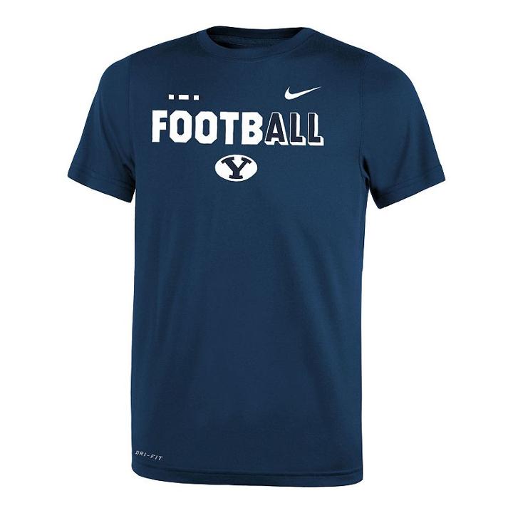 Boys 8-20 Nike Byu Cougars Legend Football Tee, Size: L 14-16, Blue (navy)