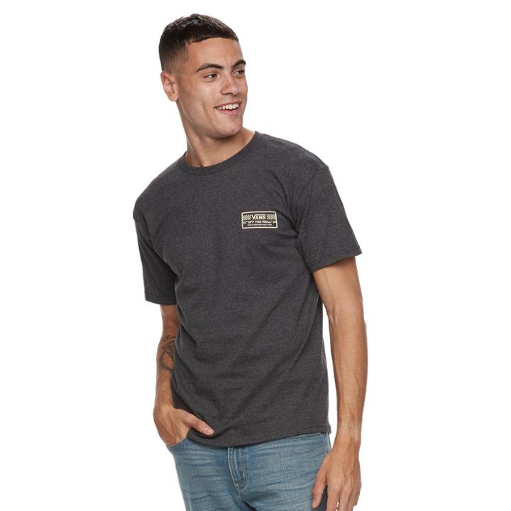 Men's Vans Check Box Tee, Size: Medium, Black