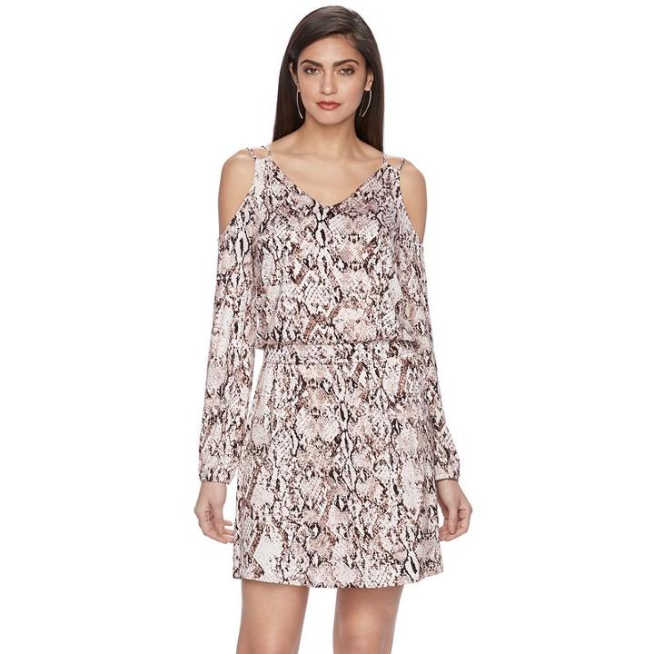 Women's Jennifer Lopez Cold-shoulder Shift Dress, Size: Large, Light Pink