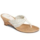 A2 By Aerosoles Mound Over Women's Thong Wedge Sandals, Size: Medium (8), White Oth