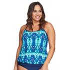 Plus Size Mazu Swim Blouson Tankini Top, Women's, Size: 20 W, Blue (navy)