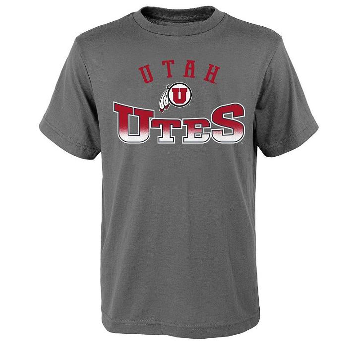 Boys 8-20 Utah Utes Fade Tee, Size: L(14/16), Grey (charcoal)