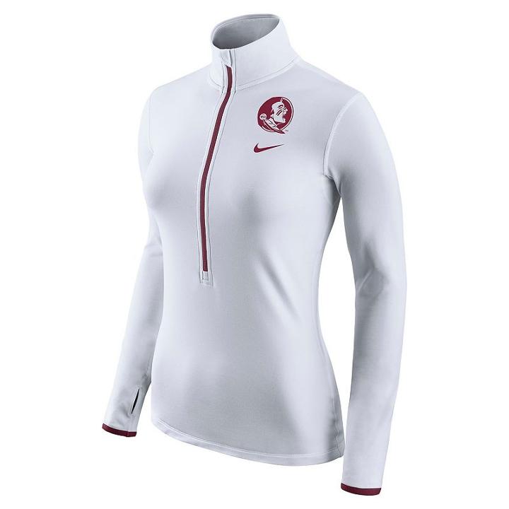 Women's Nike Florida State Seminoles Pro Hyperwarm Pullover, Size: Large, White
