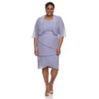 Plus Size Le Bos Tiered Georgette Evening Gown & Jacket Set, Women's, Size: 16 W, Lt Purple