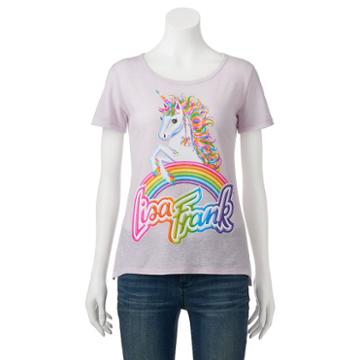 Juniors' Lisa Frank Unicorn Rainbow Graphic Tee, Girl's, Size: Large, Blue Other