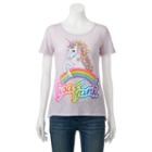 Juniors' Lisa Frank Unicorn Rainbow Graphic Tee, Girl's, Size: Large, Blue Other