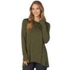 Women's Cuddl Duds Soft Knit Cowlneck Top, Size: Large, Dark Green