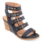 Journee Collection Monika Women's Wedge Sandals, Size: Medium (7), Blue