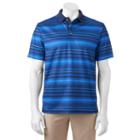 Men's Grand Slam Regular-fit Striped Stretch Performance Golf Polo, Size: Xxl, Med Blue