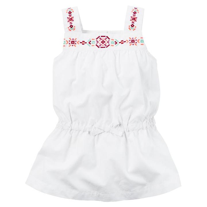 Girls 4-8 Carter's Embroidered Poplin Tunic, Girl's, Size: 6, White