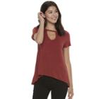 Juniors' Mudd&reg; Choker Neck Tee, Teens, Size: Xl, Brown