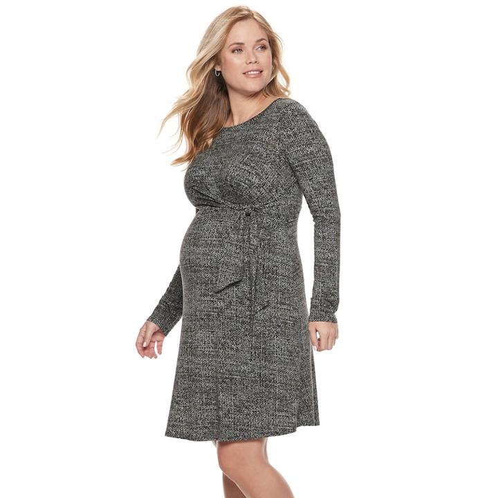 Maternity A:glow Faux-wrap Dress, Women's, Size: Xs Maternity, Black