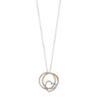 Two Tone 10k Gold 1/5 Carat T.w. Diamond Interlocking Circle & Heart Pendant, Women's, Size: 18, White