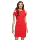 Women's Sharagano Embroidered Cold-shoulder Midi Dress, Size: 12, Brt Red