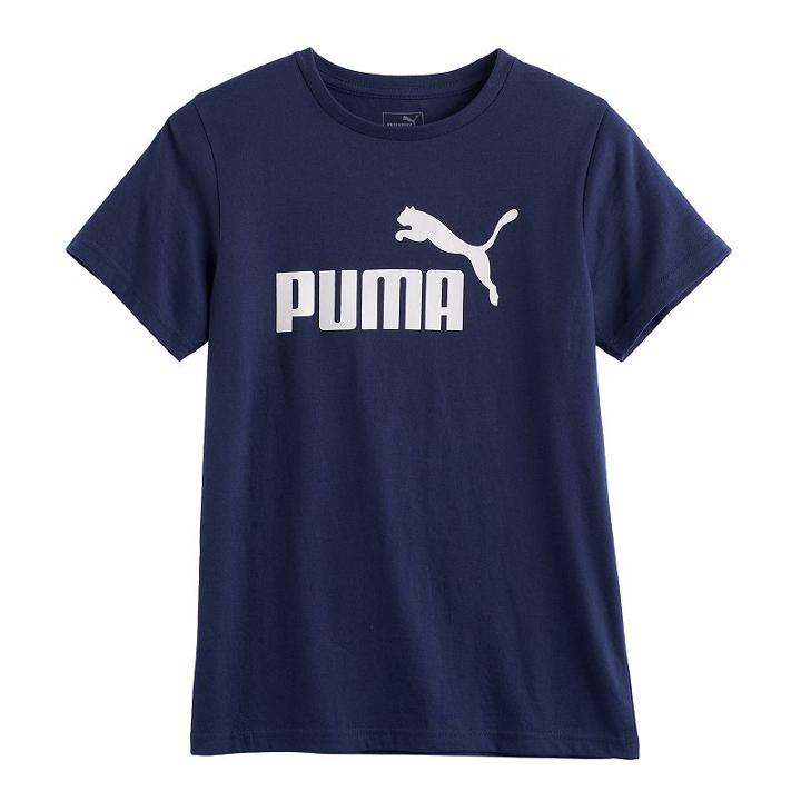Boys 8-20 Puma Logo Tee, Size: Medium, Blue Other
