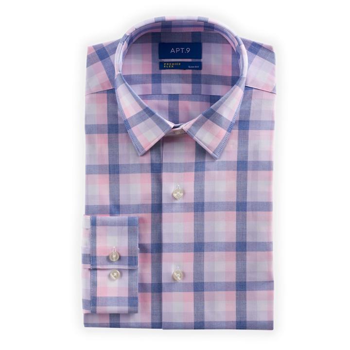 Men's Apt. 9&reg; Slim-fit Flex Collar Dress Shirt, Size: 15-32/33, Pink
