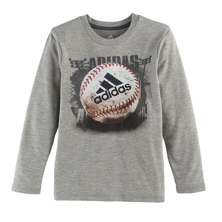Boys 4-7x Adidas Climalite Baseball Graphic Tee, Size: 7, Grey Other