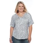 Plus Size Apt. 9&reg; Strappy Dolman V-neck Top, Women's, Size: 1xl, Brt Purple