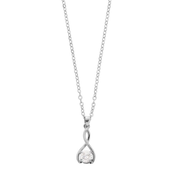 Brilliance Wishbone Pendant Necklace With Swarovski Zirconia, Women's, White