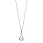 Brilliance Wishbone Pendant Necklace With Swarovski Zirconia, Women's, White