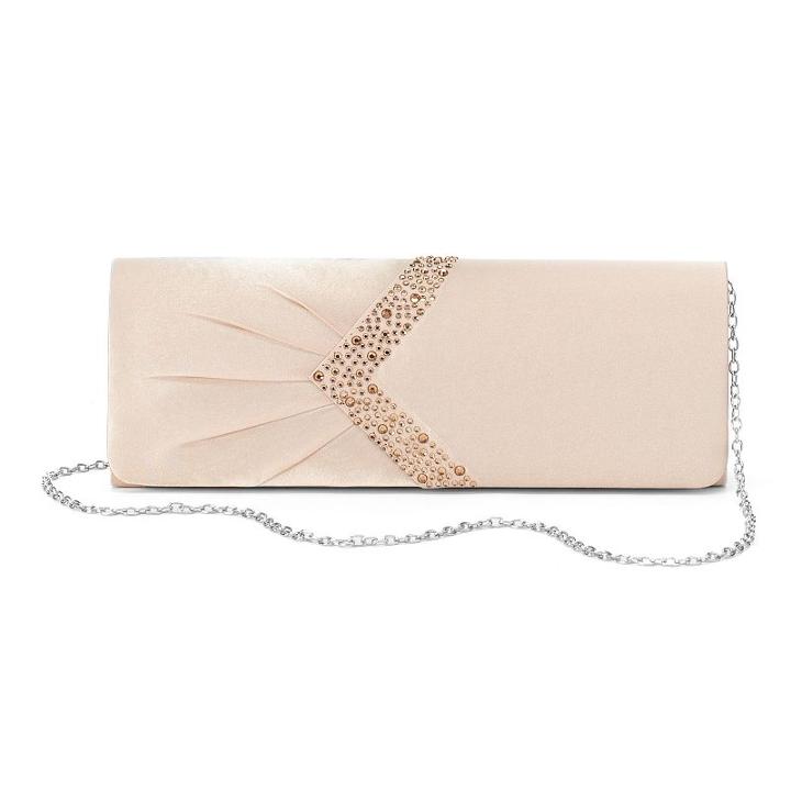 Lenore By La Regale Rhinestone Satin Clutch, Women's, Beig/green (beig/khaki)