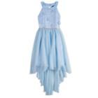 Girls 7-16 My Michelle Floral Applique Bodice Dress, Size: 7, Light Blue