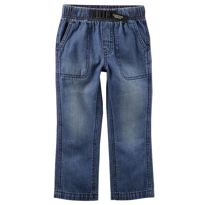 Boys 4-8 Carter's Buckled Denim Pants, Size: 5, Blue Other