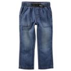 Boys 4-8 Carter's Buckled Denim Pants, Size: 5, Blue Other