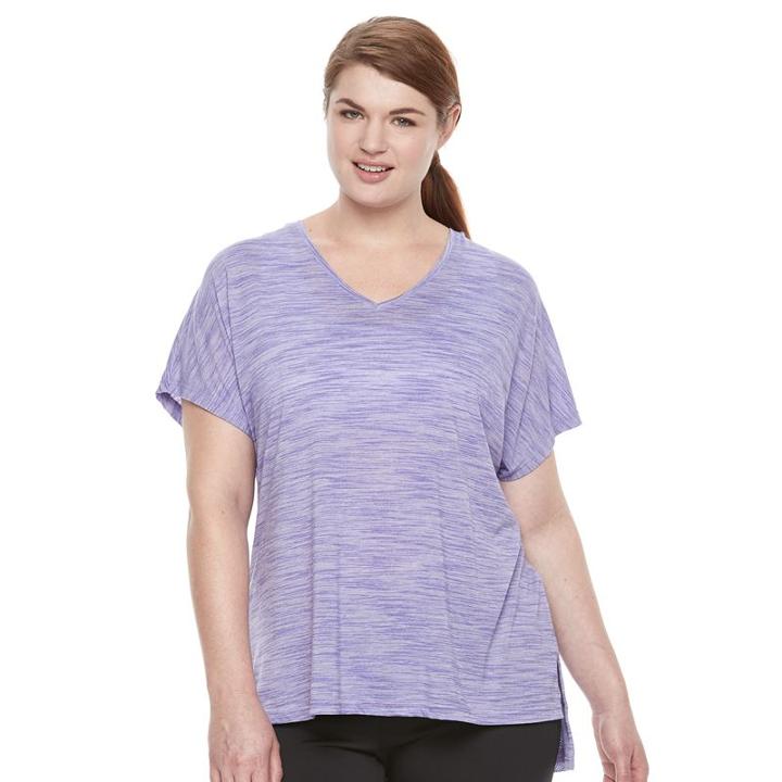 Plus Size Women's Tek Gear&reg; Mock-layer Racerback Tee, Size: 1xl, Med Purple