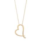 14k Gold Diamond Accent Heart Necklace, Women's, Size: 16, Yellow