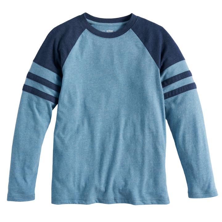 Boys 8-20 Urban Pipeline Varsity Stripe Raglan Tee, Size: Medium, Blue (navy)