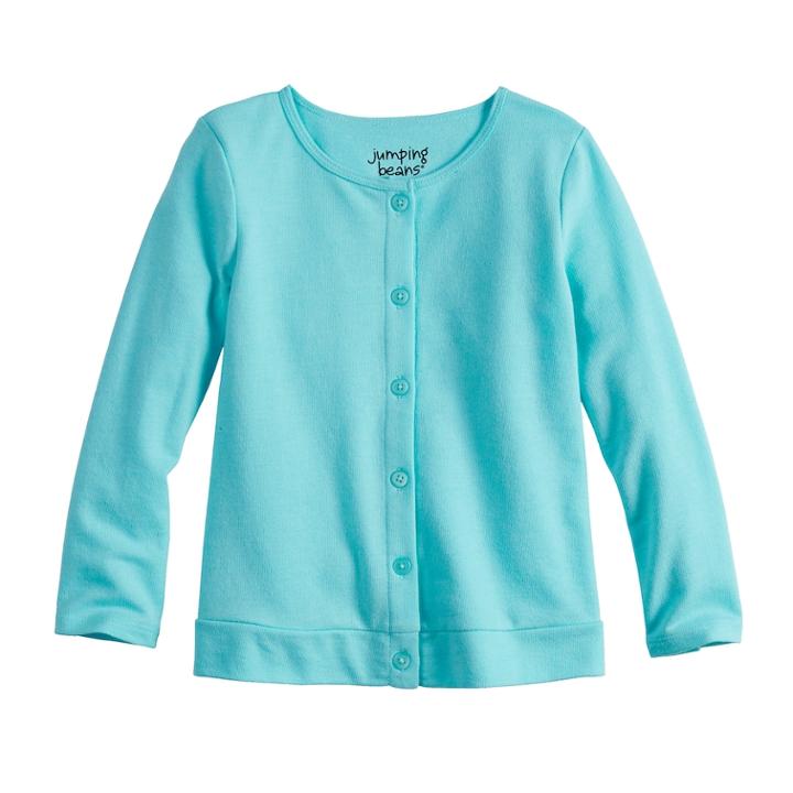 Baby Girl Jumping Beans&reg; Button-up Cardigan Sweater, Size: 18 Months, Med Blue