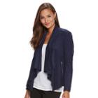 Women's Dana Buchman Faux-suede Open-front Blazer, Size: Xs, Blue