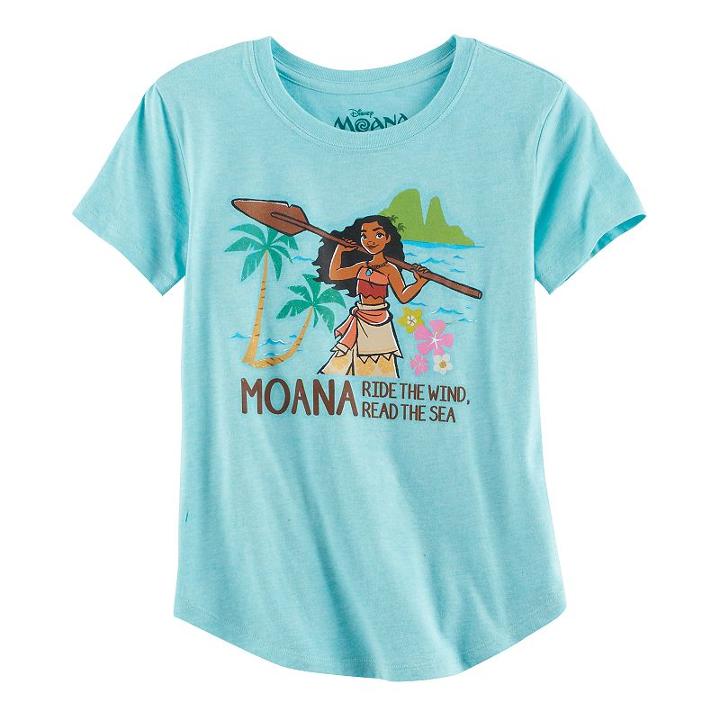 Disney's Moana Ride The Wind, Read The Sea Girls 7-16 & Plus Size Glitter Graphic Tunic, Size: Xl Plus, Purple Oth